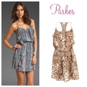 Parker silk animal print dress
